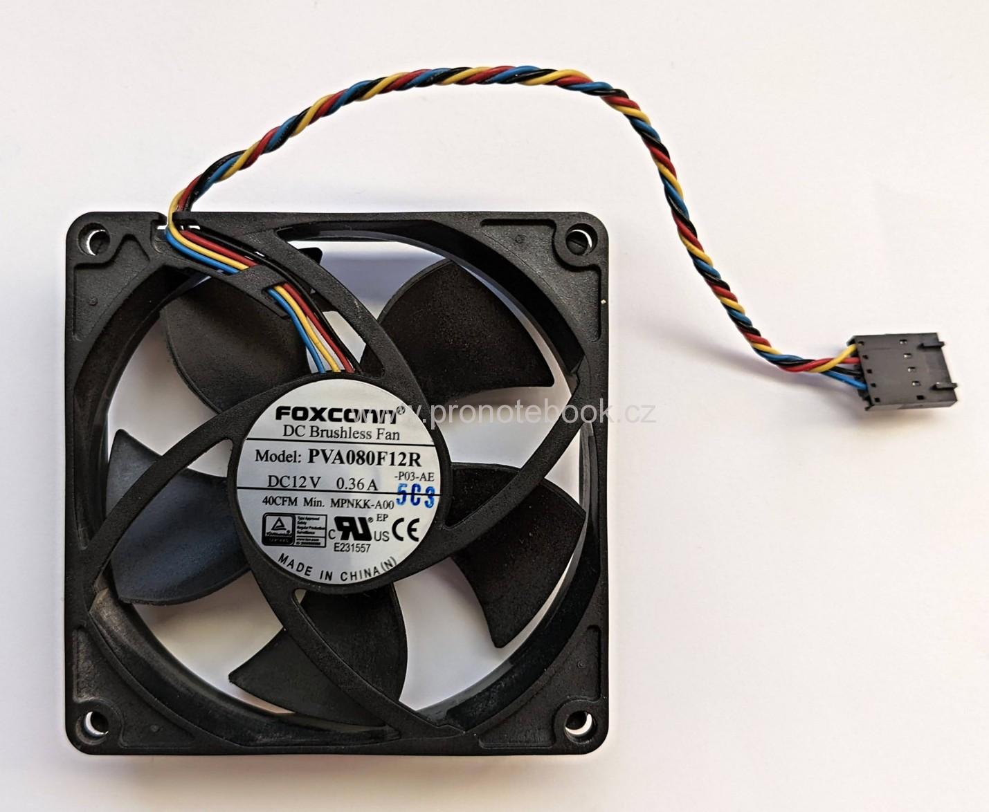 FOXCONN PVA080F12R, DC12V, 0.36A, 40CFM MPNKK-A00, 80x80x20mm, 5PIN 4WIRE SKLADEM