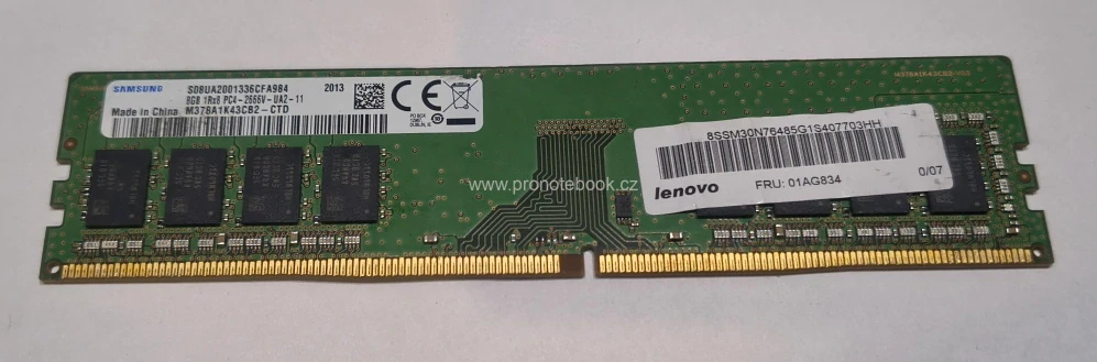 Samsung 8GB DDR4 2666MHz M378A1K43CB2-CTD DIMM PC4-21300-U Non-ECC 1Rx8 1.2V CL19