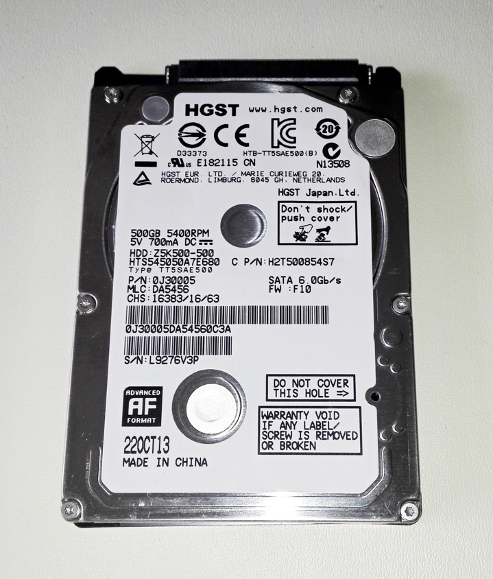 Hitachi 2.5" 500GB SATA, 0J30005