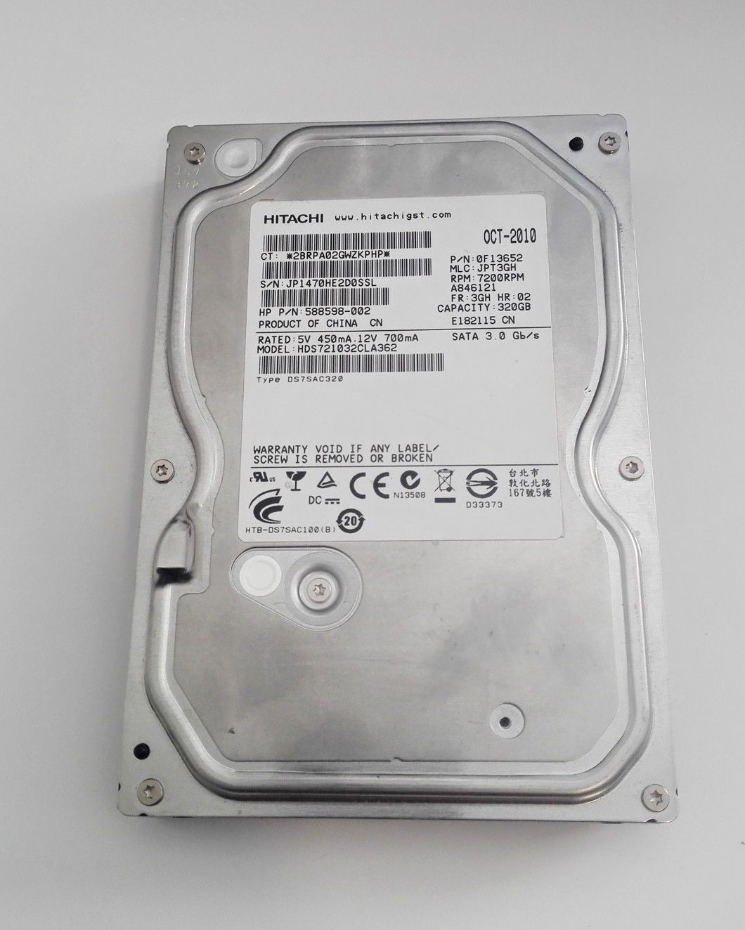 Hitachi HDS721032CLA362 - 320GB, 7200RPM, SATA II