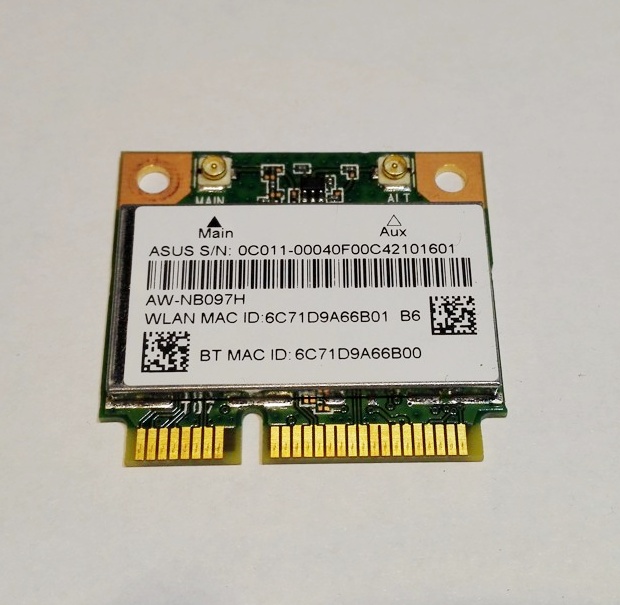 Azurewave AW-NB097H 802.11nbg WiFi + Bluetooth Half-Size PCIe Mini-Card