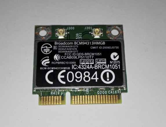 Broadcom BCM94313HMGBEPA, 802.11n and Bluetooth 3.0 High-Speed Half MiniCard