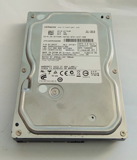 Hitachi Dell 7T83M 160GB SATA 7.2K 3GBPS 3.5 0F10833 HDS721016CLA382