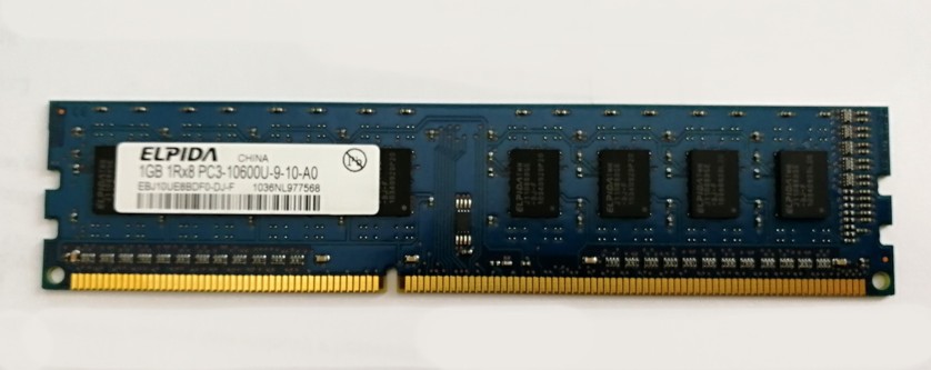 ELPIDA EBJ10UE8BDF0-DJ-F 1GB 240p PC3-10600 CL9 8c 128x8 DDR3-1333 1Rx8 1.5V UDIMM