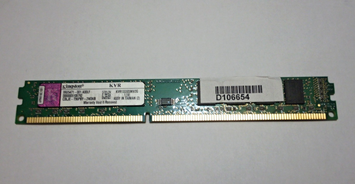 Kingston 2GB DDR3 1333MHz CL9 Low Profile, KVR1333D3N9/2G