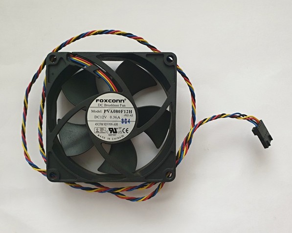 FOXCONN PVA080F12H, DC12V, 0.36A, 45CFM 9DVNN-A00, 09DVNN 80x80x2mm, 5PIN 4WIRE, 60CM SKLADEM