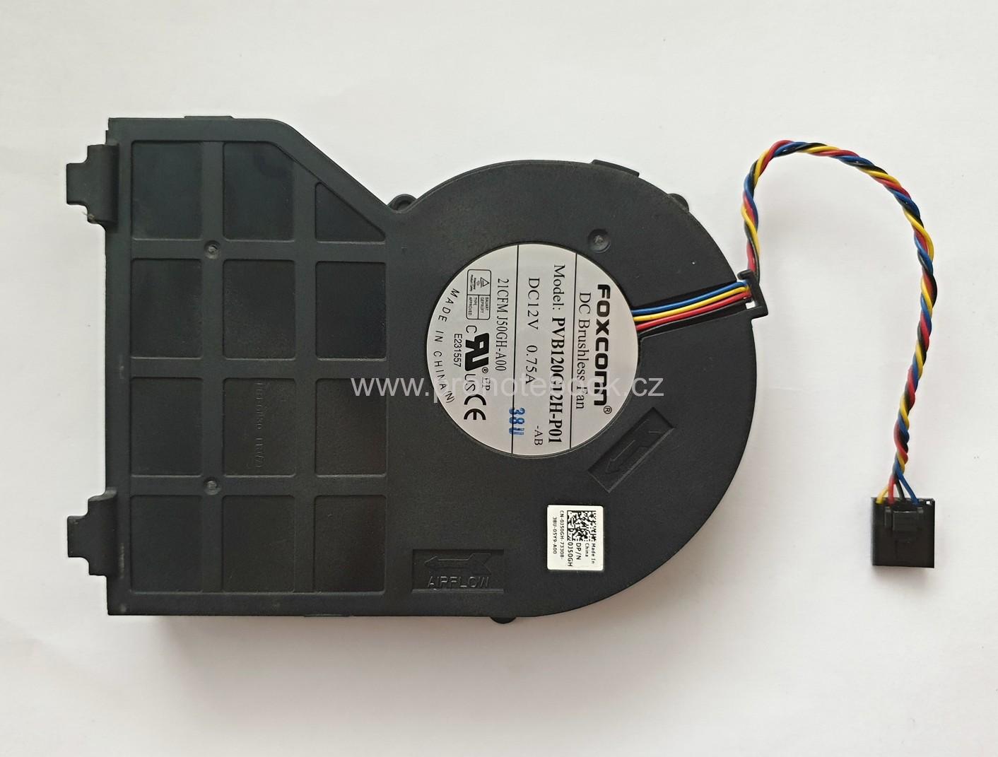 FOXCONN PVB120G12H-P01, DC12V, 0.75A, 21CFM J50GH-A00, 0J50GH , 5PIN 4WIRE, 60CM SKLADEM