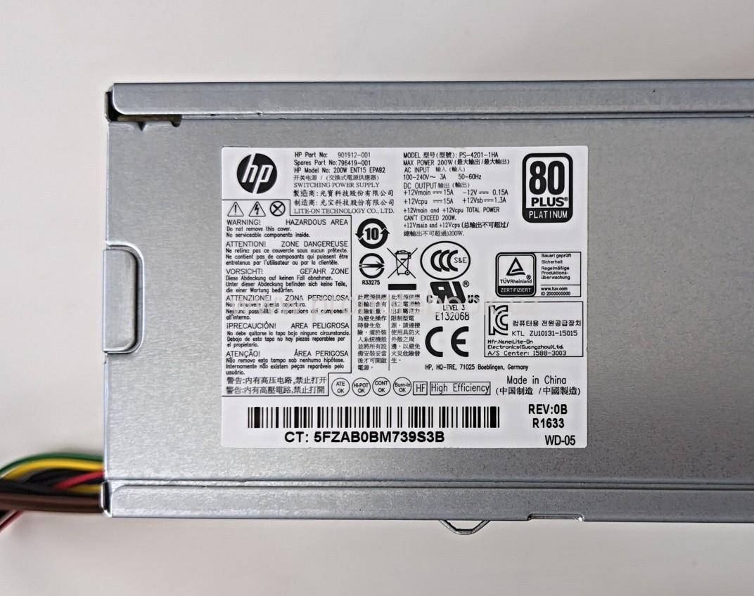 Originální OEM HP EliteDesk 600 G2 SFF , PS-4201HA, 796419-001, 901912-001 - 200W 80+ Platinum PSU SKLADEM