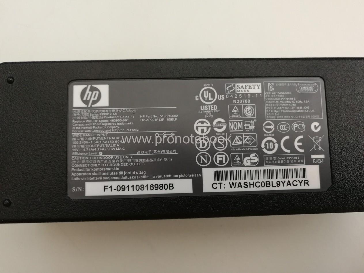 Originál HP napájecí adaptér 19V 4.74A 90W  PPP012H-S 519330-002 HP-AP091F13P 463955-001 